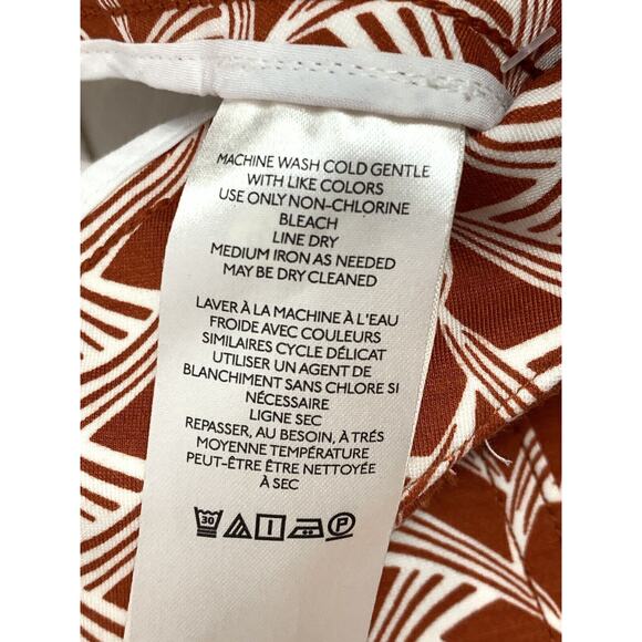 Maeve Anthropologie The Collette Orange Graphic Print Cropped Wide Leg Pants NWT - Picture 10 of 13